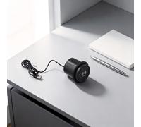 Auratrove Chargeur sans fil intégré de 7,6 cm avec concentrateur USB pop-up, station de charge rapide 15 W pour comptoir de bureau, bloc EPP 10 W et 2 ports USB 5 V2 A, noir