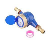 Auratrove Compteur d'eau de type sec DN15, pour compteur numérique rotor avec connecteurs en cuivre, étanche pour eau froide ≤ 40 ℃, bleu