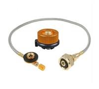 Auratrove Convertisseur de cylindre de brûleur à gaz, adaptateur de remplissage en polyuréthane haute pression avec tuyau tressé pour camping, randonnée, réservoir en plein air, tube de 63 cm