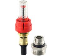 Auratrove Débitmètre collecteur de chauffage au sol, régulateur de débit d'eau en laiton DN25 avec verre de vue amovible pour contrôle du débit de 0 à 5 l/min