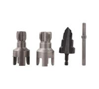 Auratrove Ensemble de forets filetés avec taraud interne et matrice externe, fraisage triple cannelure pour tuyaux DN15 de 1,27 cm et 1,9 cm DN20, kit d'outils de filetage en acier au manganèse