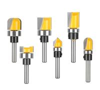 Auratrove Fraise à défoncer avec tige de 6 mm et plateau avec bec rond de 6,35 mm pour le travail du bois, fraise à pointe en carbure pour bois massif, MDF, contreplaqué, acrylique et sculpture en