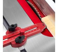 Auratrove Guide de gabarit de scie à table mince pour coupes répétitives à bandes étroites, alliage d'aluminium avec indicateur d'échelle, compatible avec les rails en T et les fentes à onglet, rouge