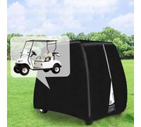 Auratrove Housse de chariot de golf 210D Oxford imperméable protection UV coupe-vent sac de rangement pour 2 ou 4 sièges en plein air toutes saisons