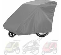 Auratrove Housse de remorque de vélo en tissu Oxford 210D imperméable avec revêtement en polyuréthane, abri coupe-vent et anti-poussière pour remorque Qeridoo Burley pour Thule simple et double, 140 x