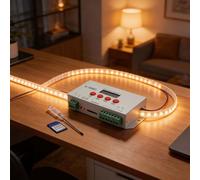 Auratrove K-1000C Contrôleur de bande LED programmable pour ws2812b WS2811 APA102C, prend en charge 2048 pixels avec logiciel LEDEDIT pour projets d'éclairage