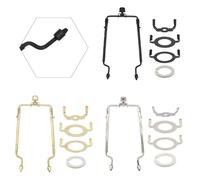 Auratrove Kit d'abat-jour réglable en forme de harpe avec support en métal de 20,3 cm avec base E26 E27 et convertisseur E14 pour lampadaires de table, finition dorée