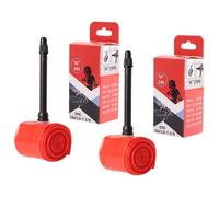 Auratrove Lot de 2 chambres à air de vélo en TPU de 45 mm pour valve Presta, tubes légers résistants aux crevaisons pour pneus de 305 x 1,2-1,75 et 349, rouge