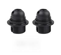 Auratrove Lot de 2 supports de lampe E27, douille d'ampoule PBT ignifuge avec verrou de sécurité, culot à vis vintage pour lampe suspendue, table, lampadaire, noir