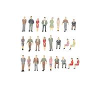 Auratrove Lot de 25 figurines peintes à l'échelle HO 1:50, 36 mm en plastique pour décoration de scène de rue