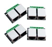Auratrove Lot de 4 cartes adaptateur Ethernet RJ45 avec deux connecteurs femelles, module d'interface réseau pré-assemblé, circuit imprimé en fibre de verre 37 x 28 mm pour salle de serveurs et centre