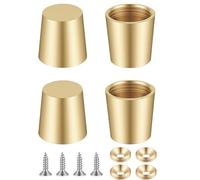Auratrove Lot de 4 pieds de planche à découper en laiton antidérapants pour boîte à bijoux, pieds dorés de 15 mm avec vis pour la stabilité de la cuisine
