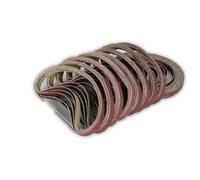 Auratrove Lot de 50 bandes abrasives en oxyde d'aluminium pour ponceuse à bande, grain 40-120, 330 x 10 mm, assortiment pour polissage du bois et du métal