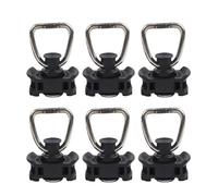Auratrove Lot de 6 raccords d'extrémité de verrouillage de voie en acier inoxydable, capacité de charge de 500 daN, boucle à pression pour rail d'avion de 20 mm, compatible avec camping-car, camion
