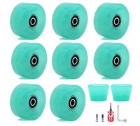 Auratrove Lot de 8 roues de patins à roulettes 58 mm 82A avec roulements et butées d'orteils pour patins à roulettes, intérieur et extérieur, parc, patinage