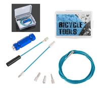 Auratrove Outil de guidage de fil de cadre de vélo en alliage d'aluminium pour acheminement des câbles internes, enfile-aiguille magnétique bleu pour cadres de route de montagne au-dessus de 6 mm