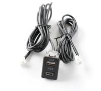 Auratrove Panneau de port USB et de type C pour voiture, câble d'interface audio 4 broches plus 6 broches, adaptateur de tableau de bord encastré de 145 cm