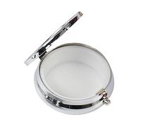 Auratrove Pilulier créatif au design compact pour le rangement de médicaments et de bijoux, étui de rangement portable en plastique, argenté, 5,6 x 4,1 x 1,5 cm