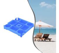 Auratrove Plateau de parasol de plage avec 4 porte-gobelets et compartiments à goûter pour un rangement sans sable lors de fêtes de jardin au bord de la piscine