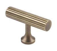 Auratrove Poignée de placard en laiton massif bronze antique pour meubles de cuisine, chambre à coucher, design vintage exposé, espacement des trous de 96 mm