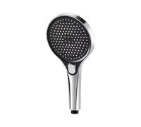 Auratrove Pommeau de douche haute pression 13 cm grand panneau avec 3 modes de pulvérisation, buse à main en ABS noir mat avec jets en silicone pour un nettoyage facile