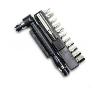 Auratrove Porte-embout de tournevis de type L, poignée d'extension hexagonale à double extrémité de 6,35 mm n métal compacte pour les espaces restreints et les réparations de bricolage