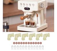 Auratrove Raccord de connecteur de ligne d'eau en forme de L, compatible avec les machines à café Dr.Coffee et Kalerm, kit de pièces de rechange en plastique anti-fuite avec anneaux en silicone