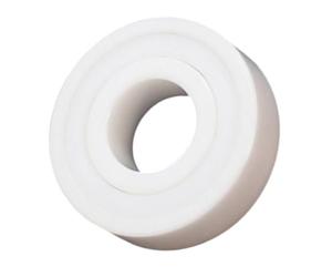 Auratrove Roulement à billes 608-2RS en céramique de zircone, roulement à billes complet 8 x 22 x 7 mm pour applications à haute température, composant industriel blindé en PTFE blanc