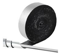 Auratrove Ruban isolant de tuyau de 10 m, 0,5 cm d'épaisseur en mousse de caoutchouc avec couche de feuille d'aluminium pour tuyaux d'eau extérieurs et protection contre le gel, noir