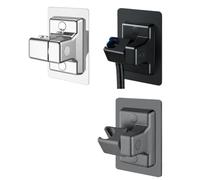 Auratrove Support de pommeau de douche réglable, rotation à 360°, sans perçage, forte adhérence pour salle de bain, support mural argenté