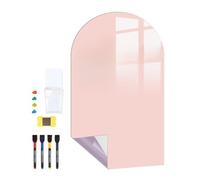 Auratrove Tableau noir magnétique pour enfants, autocollant mural en PVC rose avec craie et chiffon, planche à dessin amovible pour chambre d'enfant, salle de jeux, salle de classe, 40 x 100 cm