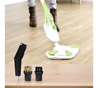 Auratrove Tête de brosse de rechange pour balai à vapeur avec connecteur de buse, brosses en laiton et nylon pour nettoyeur vapeur x5, accessoires ABS et acier inoxydable