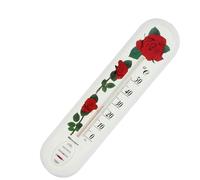 Auratrove Thermomètre mural d'intérieur et d'extérieur, grand pour cadran de température, pour maison, bureau, jardin, style rose transparent 0 °C à 50 °C