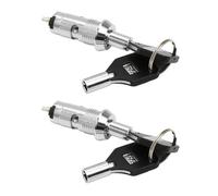 Auratrove Verrou n acier inoxydable 12 mm avec mécanisme à double tirage à 90° pour distributeurs automatiques, avec 2 clés et écrou, finition argentée