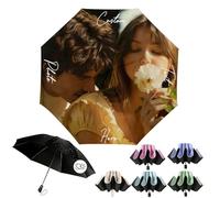 AuraWeave Parapluie personnalisé avec Texte/Logo/Image, Conception Personnalisée Parapluie Pliant Portable, Cadeaux pour Famille, Couple, Amis, Idéal pour la Publicité d'Entreprise