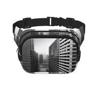 aUrban Horizon Sac banane carré double couche avec sangle réglable pour activités de plein air, noir, taille unique, Noir , Taille unique