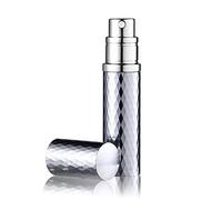 Aurdox Atomiseur de parfum rechargeable, 5 ml, flacons de parfum de voyage, anti-fuite, pompe inférieure sans entonnoir, distributeur portable élégant pour homme et femme, design Dimond (gris)