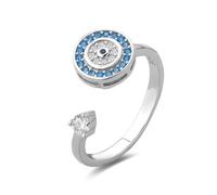 Aurea Bijoux Ã Ma Fille - Bague CEil Porte-Bonheur | Anti-Stress Rotative | Ajustable