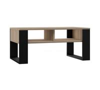 AUREA - Table basse rectangulaire style loft - Dimensions 90x58x50 cm - Table basse avec 2 étagères