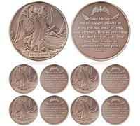 Aurelema Lot de 10 pièces de monnaie religieuse chrétienne Saint Michel Archange Jetons chrétiens Jésus Cadeau amusant Jeton de poche pour prière