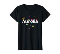 Aurelia - Joli prénom de Fille avec des Papillons colorés T-Shirt