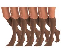 Aurellie Chaussettes en microfibre opaques 60 deniers pour femme, Marron 5 paires, Small/X-Large