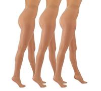 Aurellie Lot de 3 paires de collants transparents mats classiques 20 deniers, nude, 4XL