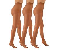 Aurellie Lot de 3 paires de collants transparents mats classiques 20 deniers, peau, 4XL