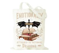 Aurelx Fourth Wing Sac en toile double face imprimé avec poignée solide 40 x 38 cm Sac de courses pliable pour livres, fruits, boissons et collations, cadeau parfait pour les amateurs de livres