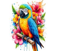 Auremi 5D Diamond Painting Perroquet-DIY Broderie Diamant Painting Complet, Animaux Diamant Peinture Strass Point de Croix Painting pour Adultes Débutants,Murale Décor 30x40 cm