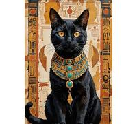 Auremi Chat noir Peinture Diamant Adulte-5D Animaux Diamond Painting Complet,Diamant Strass Point de Croix Cristal Painting,Diamant Kit Enfants,Murale Décoration,30x40 cm
