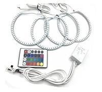Auréoles pour auto Pour BMW E36 E38 E39 E46 RGB Led Angel Eye Phare Multicolore Télécommande Ouverture Colorée 4x131 Mm Accessoires Kit œil d'ange RGB(RGB 131MM X4)