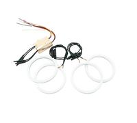 Auréoles pour auto Pour BMW E46 2D Pour Coupe Cabrio 4x106mm Bicolore LED DRL SMD Coton Yeux D'ange Halo Anneaux Kit Phare Automatique Clignotant Œil d'ange pour phare avant(White Yellow)