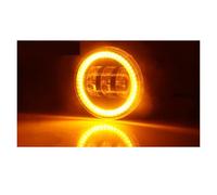 Auréoles pour auto Pour Ford Pour Fiesta 2001-2015 Assemblage Phare Antibrouillard Angel Eye Pare-chocs Avant Voiture LED Lentille Lampe DRL Éclairage œil d'ange(White and Yellow)